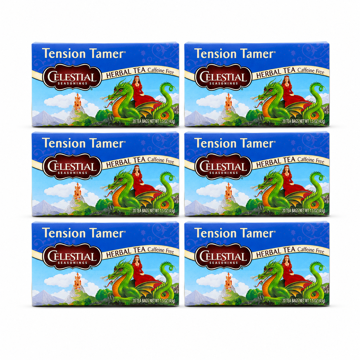 Celestial Seasonings Tension Tamer Tea 20 Bags (Pack of 6)