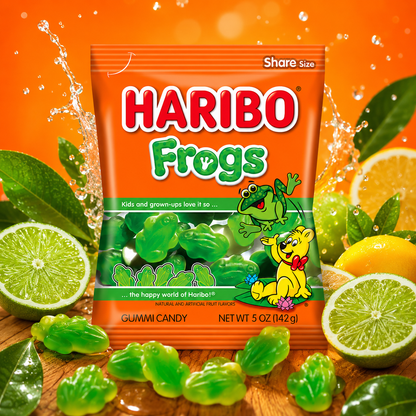 HARIBO Gummi Candy Frogs Bag 5 oz