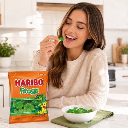 HARIBO Gummi Candy Frogs Bag 5 oz