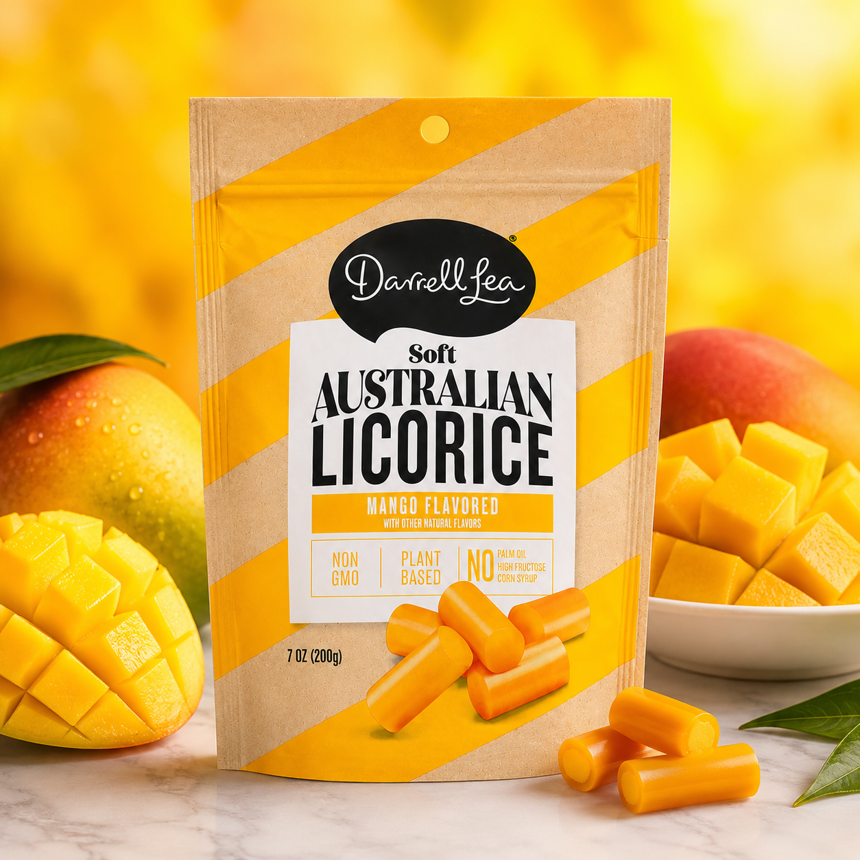 Darrell Lea Mango Soft Eating Liquorice Bags 7 oz