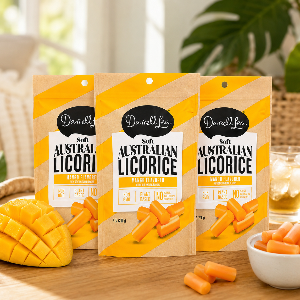 Darrell Lea Mango Soft Eating Liquorice Bags 7 oz