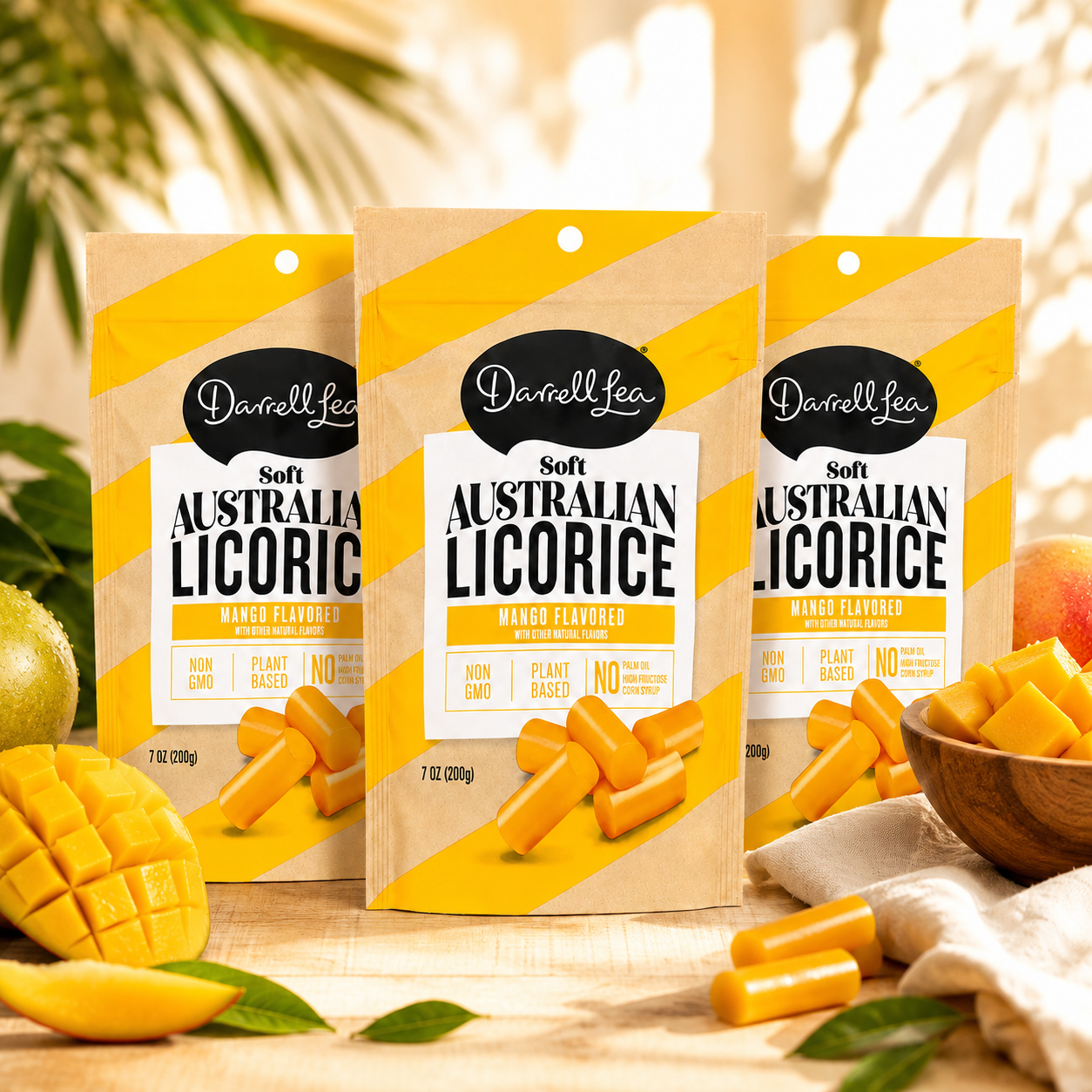 Darrell Lea Mango Soft Eating Liquorice Bags 7 oz