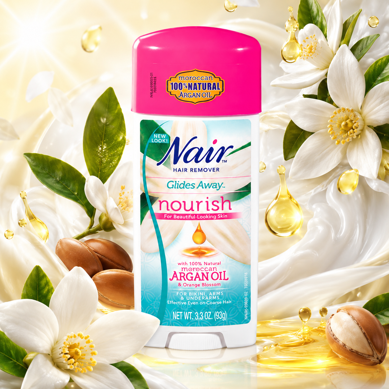 Nair Hair Remover Glides Away Nourish With Argan Oil 3.28 fl oz