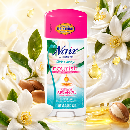Nair Hair Remover Glides Away Nourish With Argan Oil 3.28 fl oz