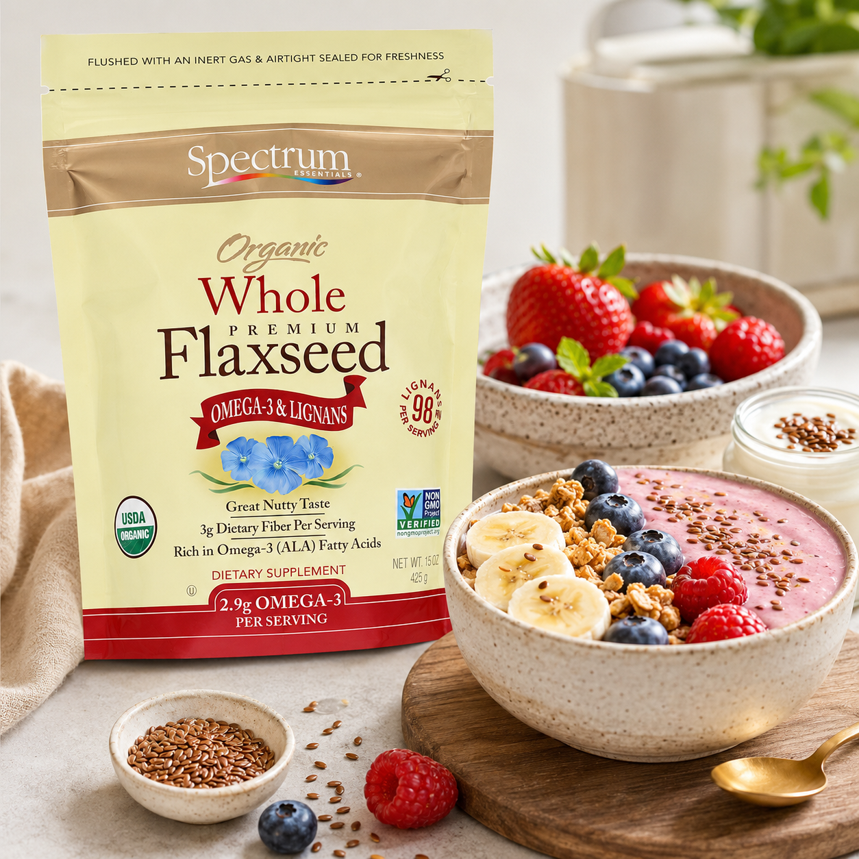 Spectrum Essential Flaxseed Organic Whole15 oz