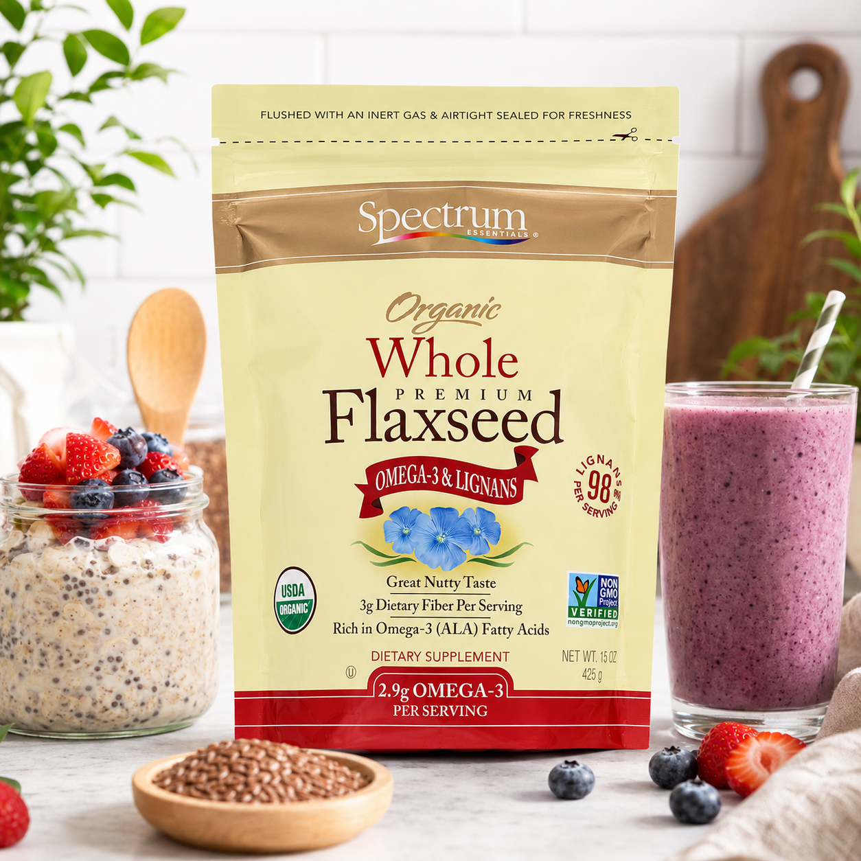 Spectrum Essential Flaxseed Organic Whole15 oz