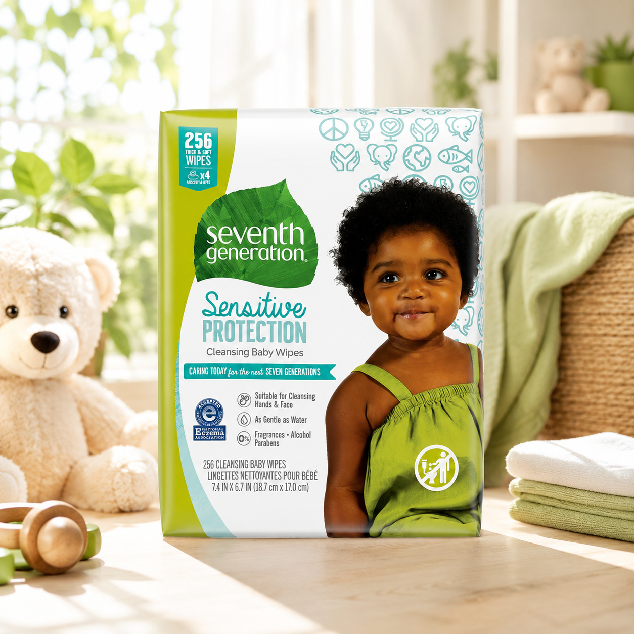 Seventh Generation Baby Wipes Unscented Sensitive 64 ct