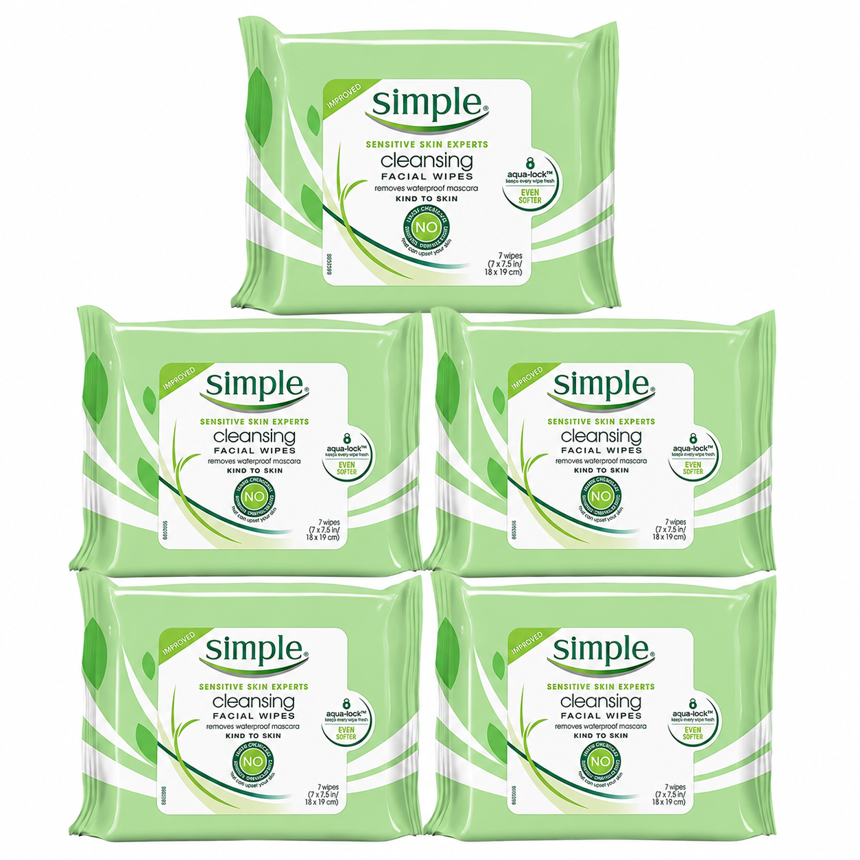Simple Kind To Skin Cleansing Facial Wipes Travel Pack 7-ct