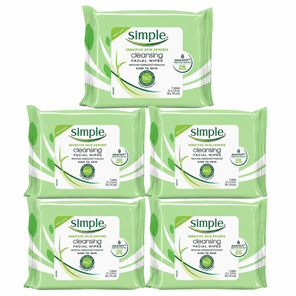 Simple Kind To Skin Cleansing Facial Wipes Travel Pack 7-ct