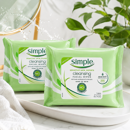 Simple Kind To Skin Cleansing Facial Wipes Travel Pack 7-ct