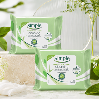 Simple Kind To Skin Cleansing Facial Wipes Travel Pack 7-ct