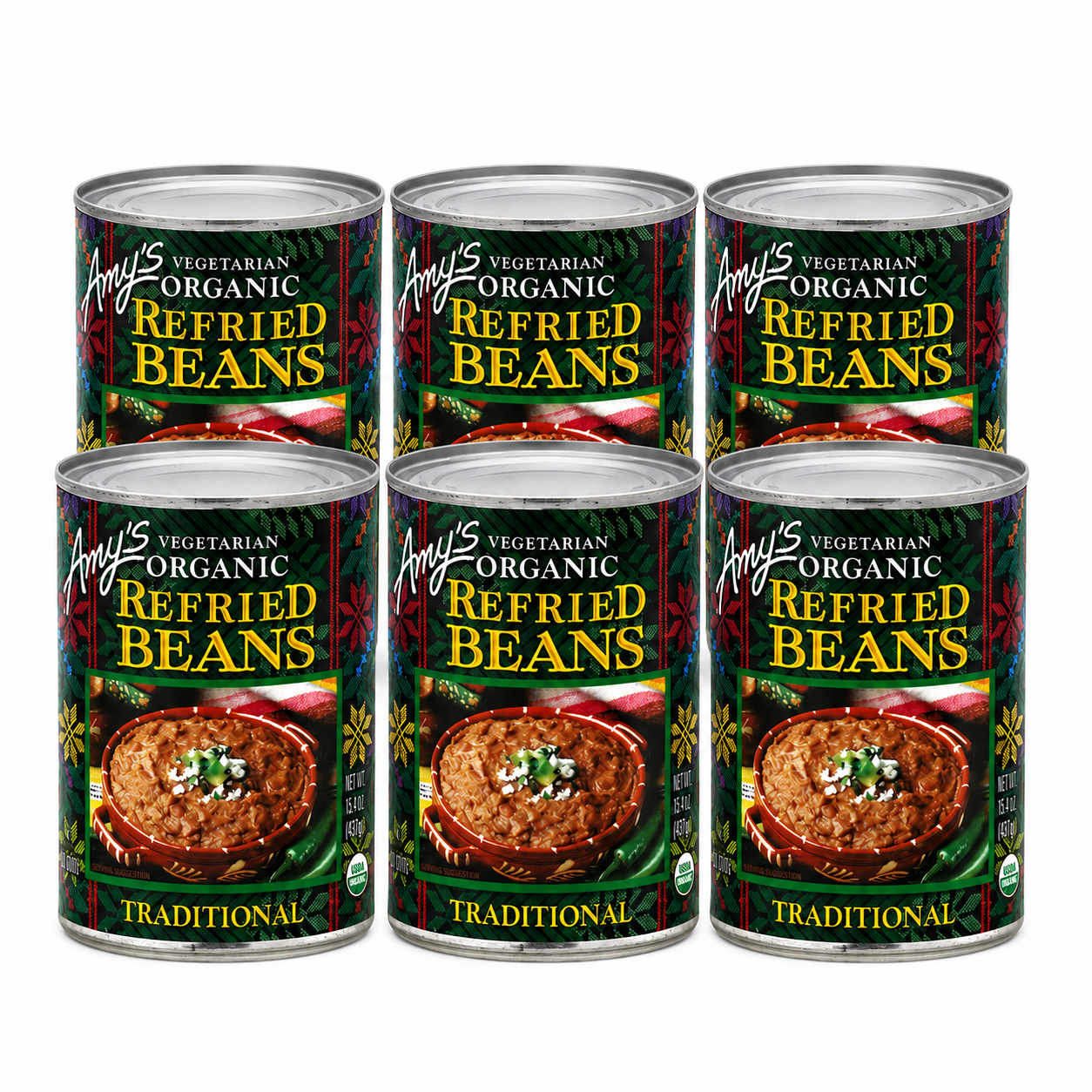 Amy's Refried Pinto Beans Gluten Free Organic Vegetarian Traditional 15.4 oz