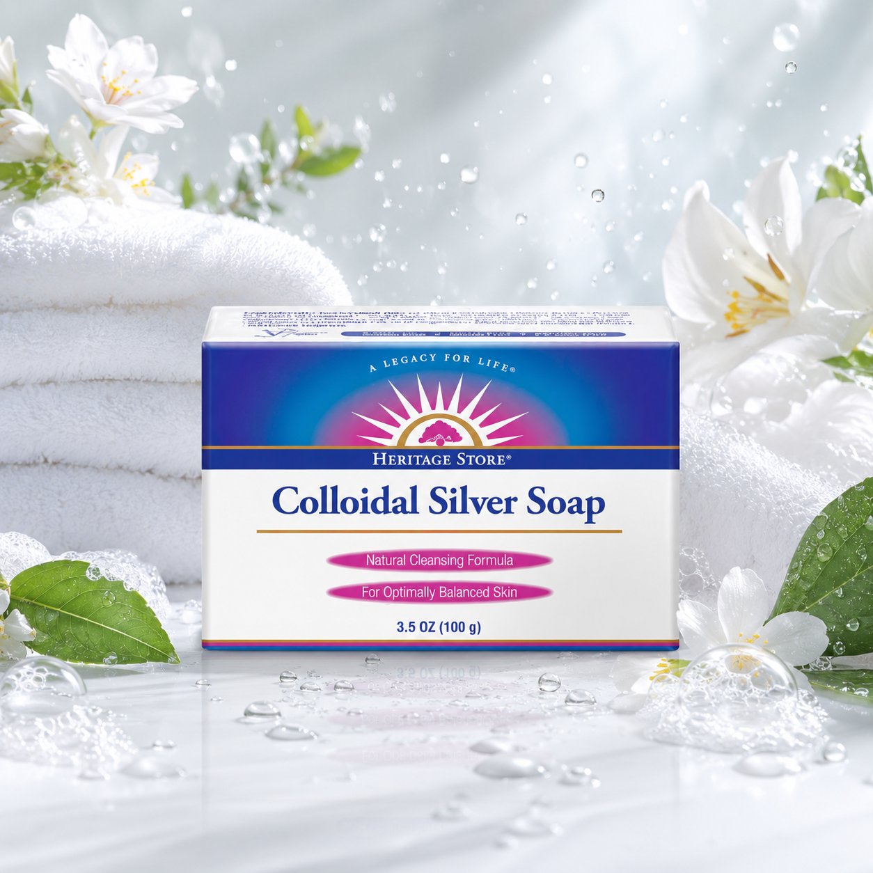 HERITAGE STORE Colloidal Silver Soap Bar Rosemary Scent 3.5 oz