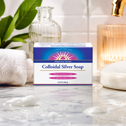 HERITAGE STORE Colloidal Silver Soap Bar Rosemary Scent 3.5 oz