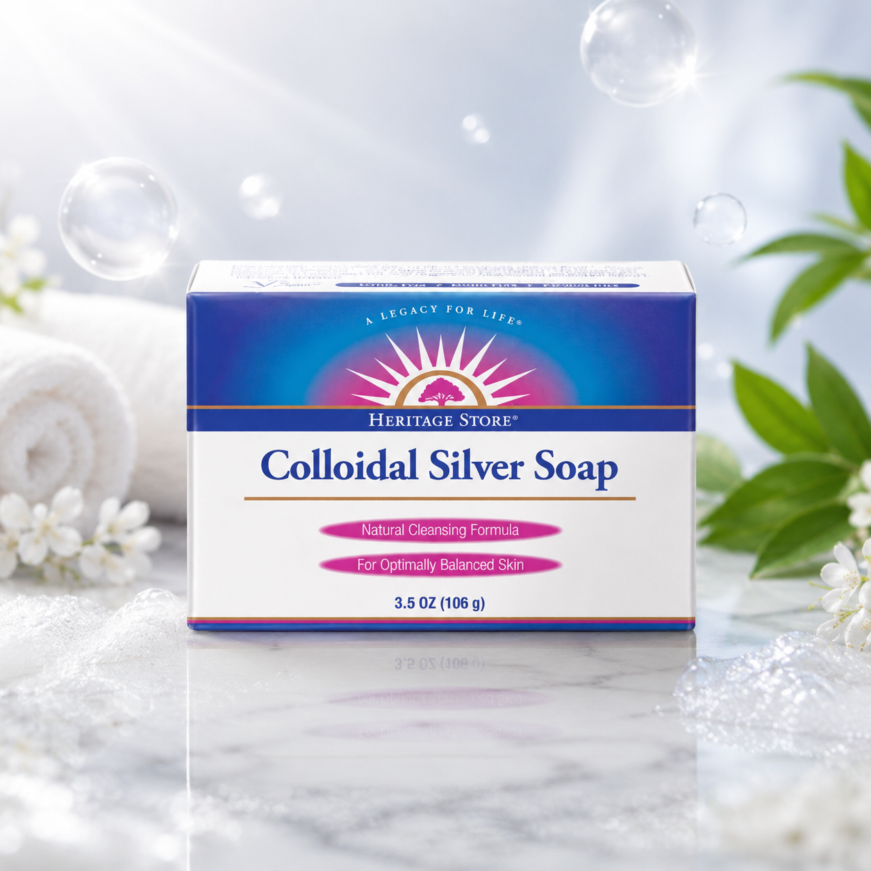 HERITAGE STORE Colloidal Silver Soap Bar Rosemary Scent 3.5 oz