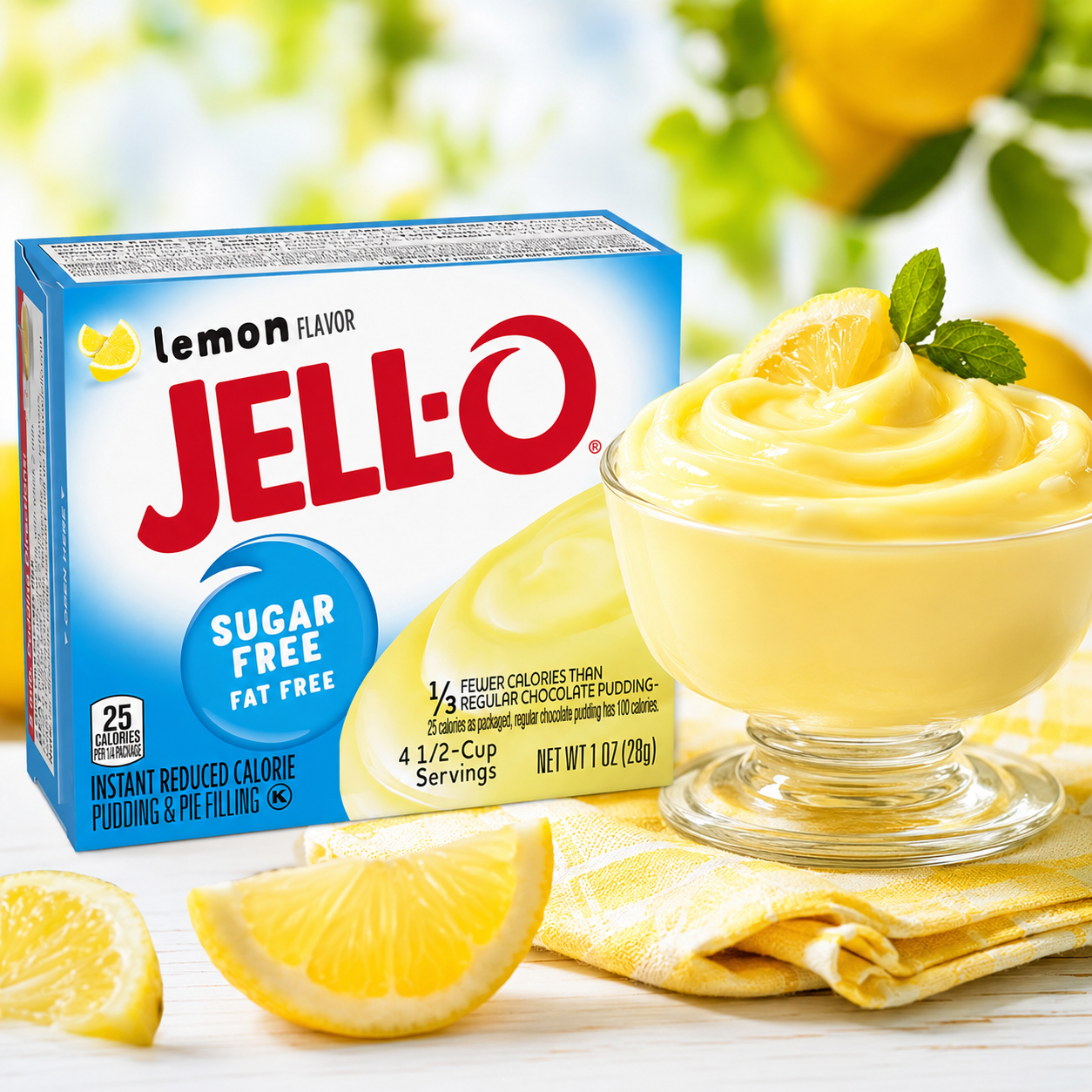 Jell-O Instant Lemon Sugar-Free Fat Free Pudding & Pie Filling Boxes 1 oz