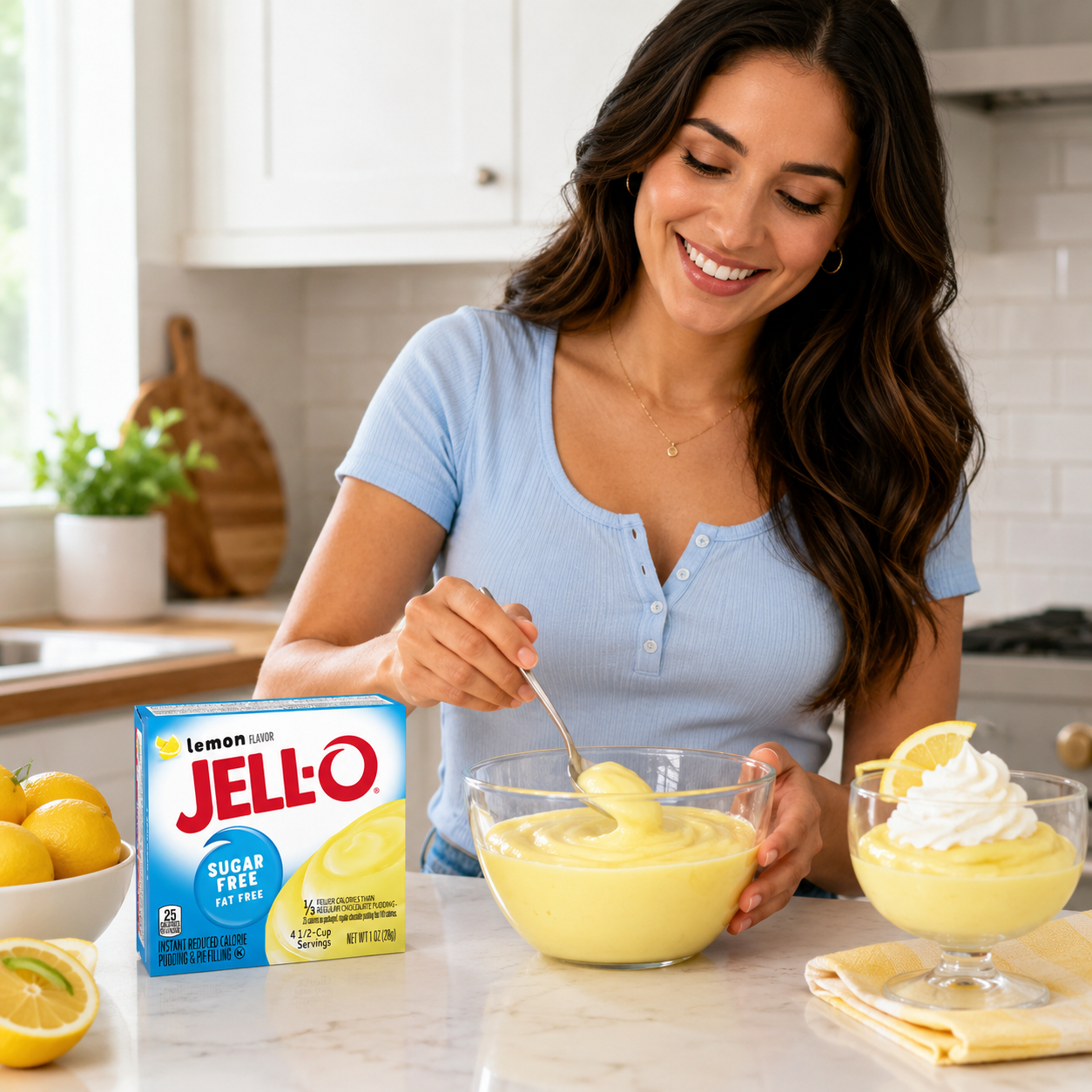 Jell-O Instant Lemon Sugar-Free Fat Free Pudding & Pie Filling Boxes 1 oz