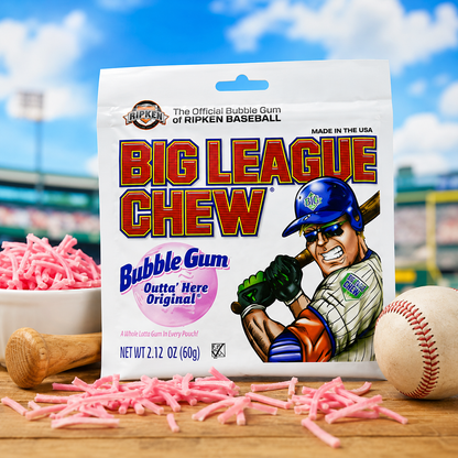 Big League Chew Original Bubble Gum Shredded with Tray