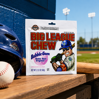 Big League Chew Original Bubble Gum Shredded with Tray