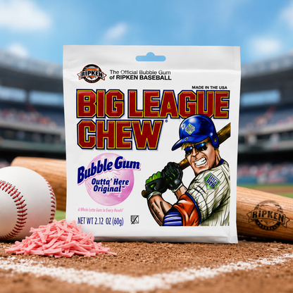 Big League Chew Original Bubble Gum Shredded with Tray