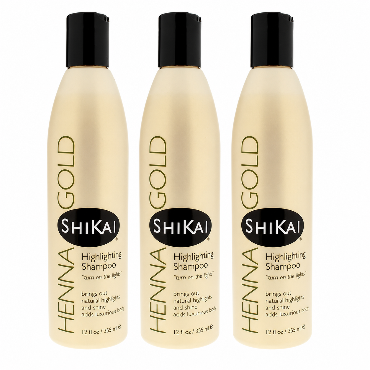 ShiKai Henna Gold Highlighting Shampoo Natural Fragrance Plant-Based Formula with Non-Coloring Henna Brings Out Natural Highlights & Shine Adds Luxurious Body 12.6 oz Shikai