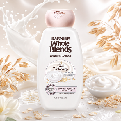 Garnier Whole Blends Gentle Shampoo Oat Delicacy For Sensitive Scalp 12.5 fl. oz.