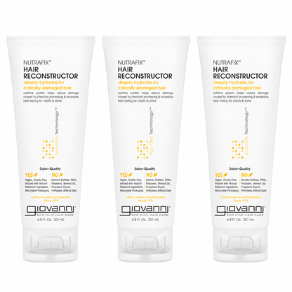 GIOVANNI Nutrafix Hair Reconstructor Moisturizing Repair Treatment For Damaged Hair Encourages Thickness & Volume Color Safe Salon Quality 6.8 oz
