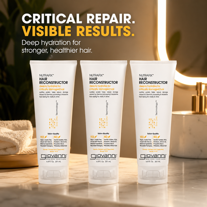 GIOVANNI Nutrafix Hair Reconstructor Moisturizing Repair Treatment For Damaged Hair Encourages Thickness & Volume Color Safe Salon Quality 6.8 oz