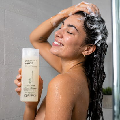 GIOVANNI Tea Tree Triple Treat Invigorating Shampoo Cooling Peppermint Eucalyptus & Rosemary Strengthen & Rejuvenate Hair & Scalp Salon Quality Paraben Free 8.5 oz Giovanni