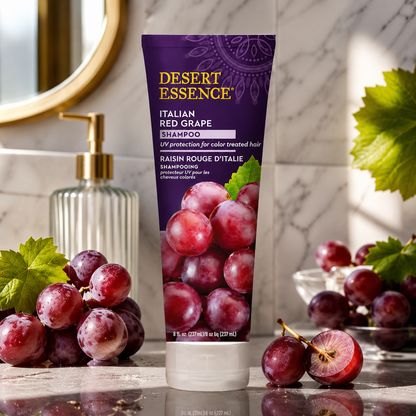 Desert Essence Italian Red Grape Shampoo Gluten Free Vegan Cruelty Free Moisturizing UV Protection For Color Treated Hair 8.0 fl. Oz