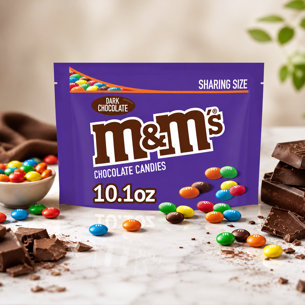M&M's Dark Chocolate Candy Sharing Size Bag 10.1 oz
