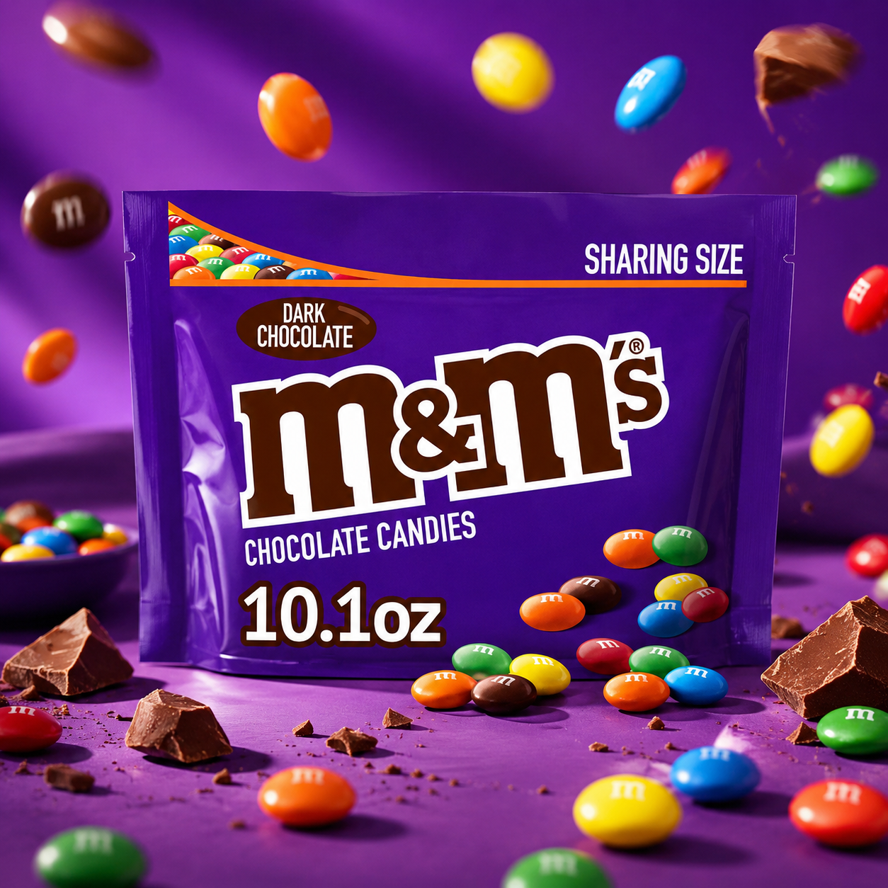 M&M's Dark Chocolate Candy Sharing Size Bag 10.1 oz