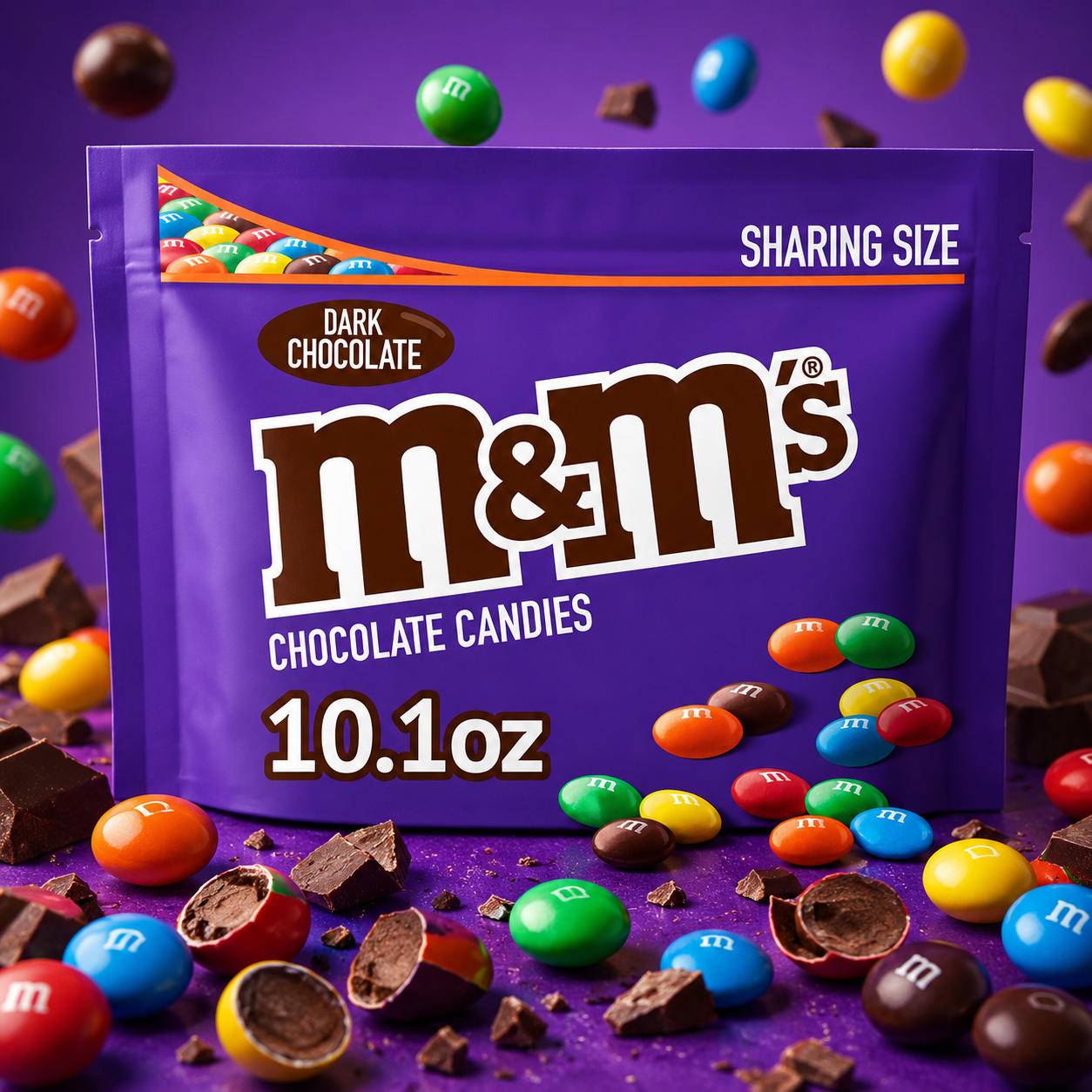 M&M's Dark Chocolate Candy Sharing Size Bag 10.1 oz