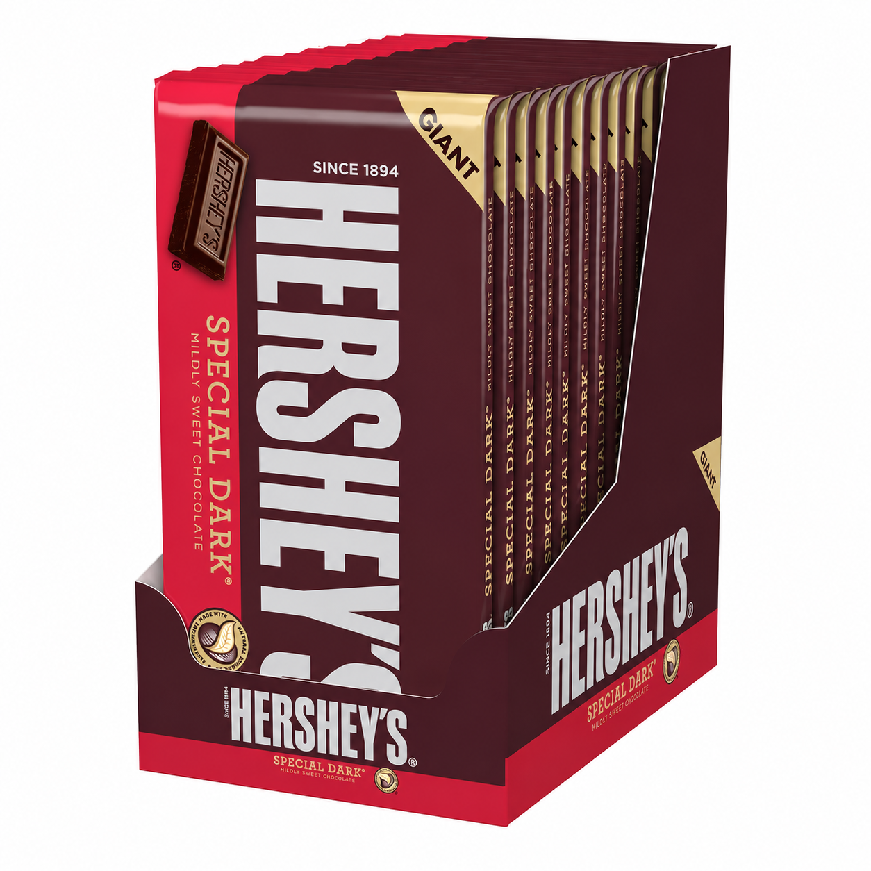 HERSHEY'S SPECIAL DARK Mildly Sweet Chocolate Candy Individually Wrapped Giant Bars 6.8 oz