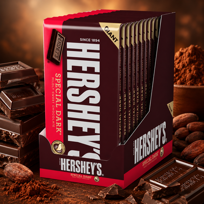 HERSHEY'S SPECIAL DARK Mildly Sweet Chocolate Candy Individually Wrapped Giant Bars 6.8 oz