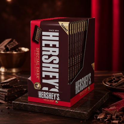 HERSHEY'S SPECIAL DARK Mildly Sweet Chocolate Candy Individually Wrapped Giant Bars 6.8 oz