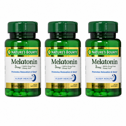 Nature's Bounty Melatonin Dietary Supplement Sleep Aid 90 ct Promotes Relaxation and Sleep Health 100% Drug Free 0.00 oz
