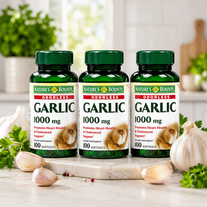 Nature's Bounty Garlic Extract Supplement Supports Circulatory Function Rapid Release Softgels 100 ct 0.04 oz