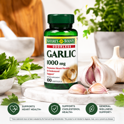 Nature's Bounty Garlic Extract Supplement Supports Circulatory Function Rapid Release Softgels 100 ct 0.04 oz