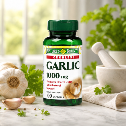 Nature's Bounty Garlic Extract Supplement Supports Circulatory Function Rapid Release Softgels 100 ct 0.04 oz