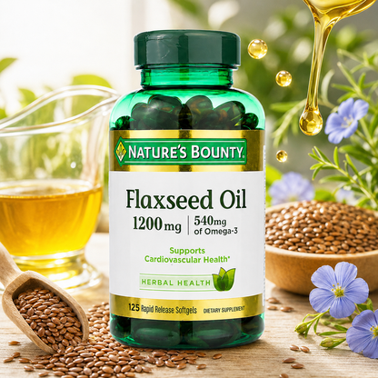 Nature's Bounty Flaxseed Oil Rapid Release Softgels Natural White 125 ct 0.04 oz