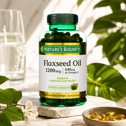 Nature's Bounty Flaxseed Oil Rapid Release Softgels Natural White 125 ct 0.04 oz