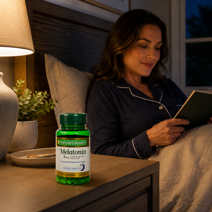 Nature's Bounty Melatonin 100% Drug Free Sleep Aid Dietary Supplement 90 Rapid Release Softgels Promotes Relaxation and Sleep Health 0.00 oz