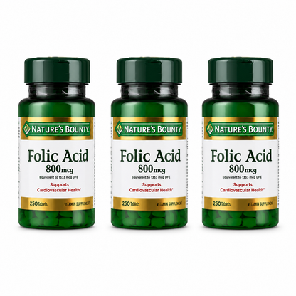 Nature's Bounty Folic Acid Supplement Supports Cardiovascular Health 800mcg 750 ct