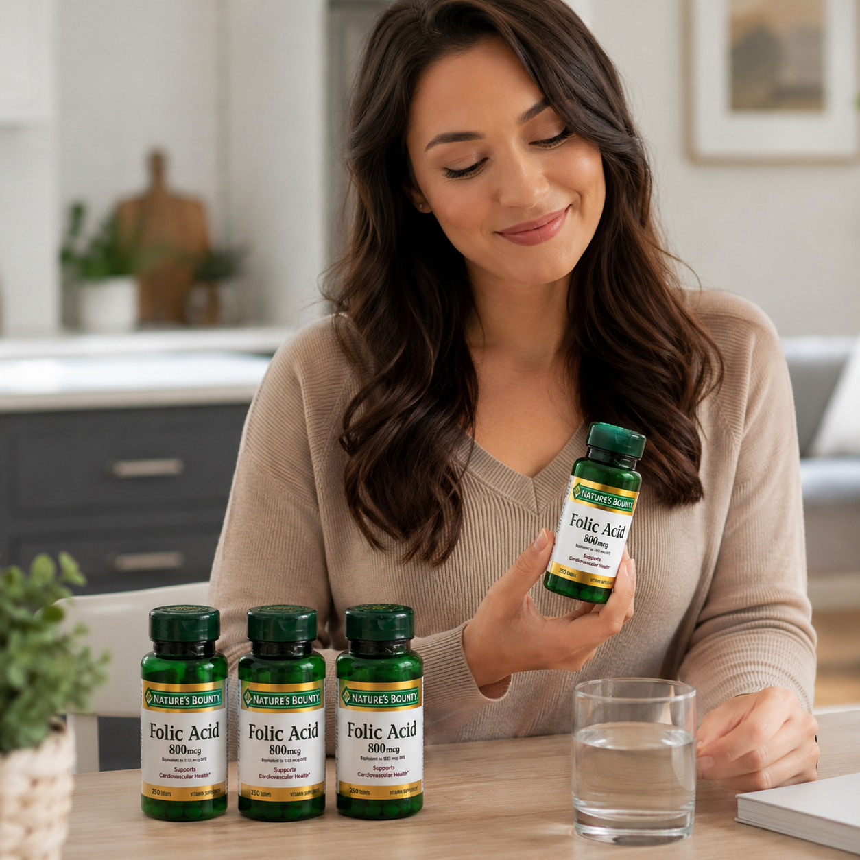 Nature's Bounty Folic Acid Supplement Supports Cardiovascular Health 800mcg 750 ct