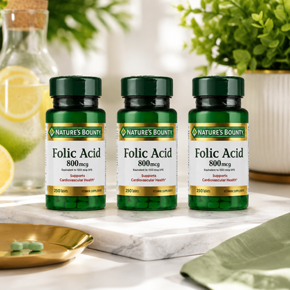 Nature's Bounty Folic Acid Supplement Supports Cardiovascular Health 800mcg 750 ct