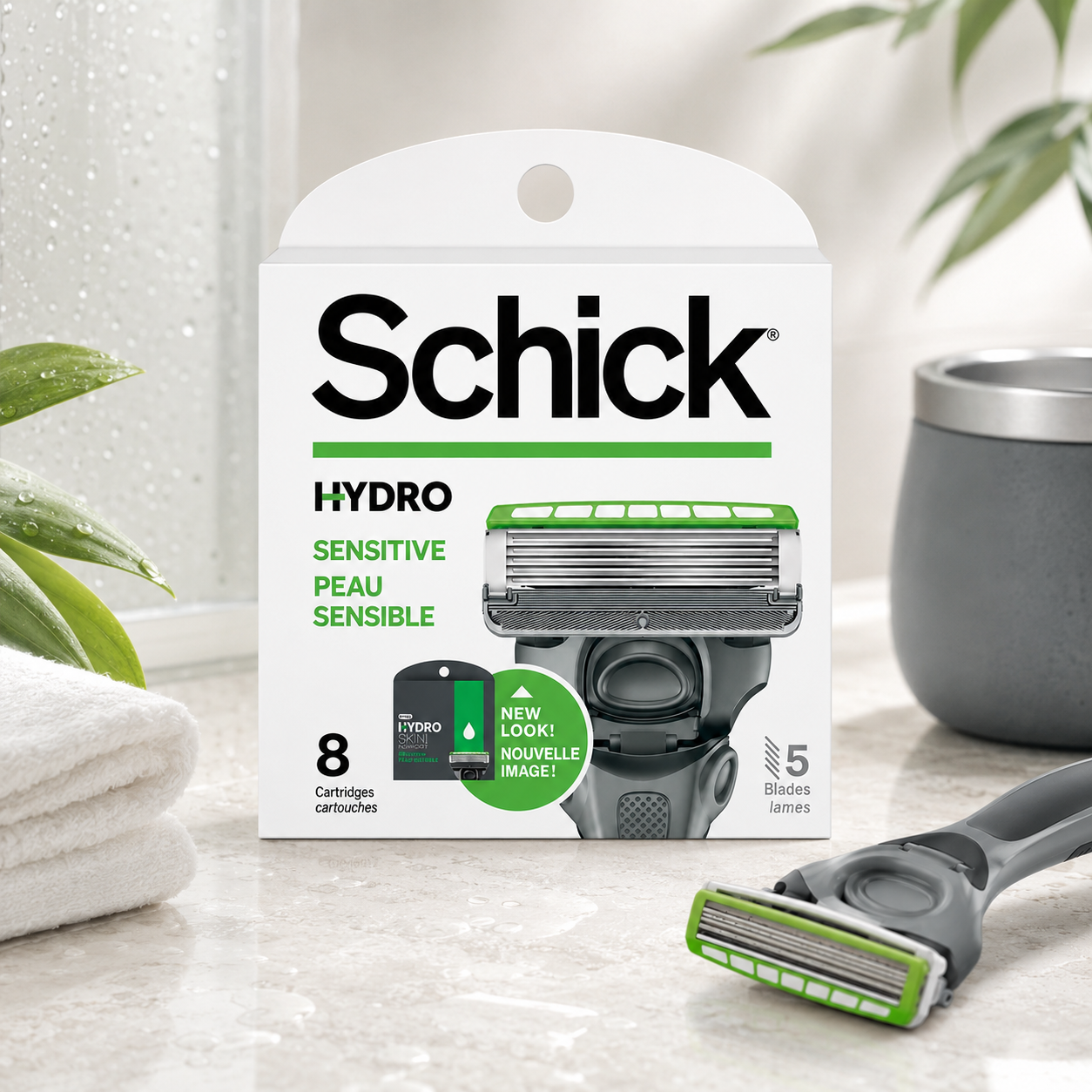 Schick Hydro 5 Sense Sensitive Skin Razor Refills for Men 8 ct