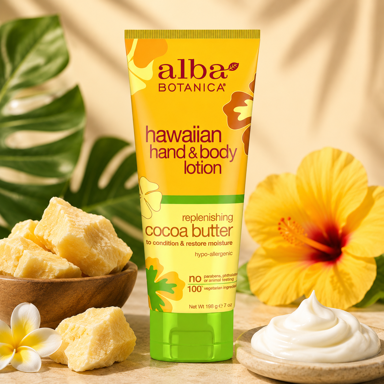 Alba Botanica Hawaiian Cocoa Butter Hand & Body Lotion 7 oz