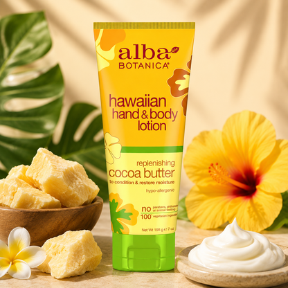 Alba Botanica Hawaiian Cocoa Butter Hand & Body Lotion 7 oz