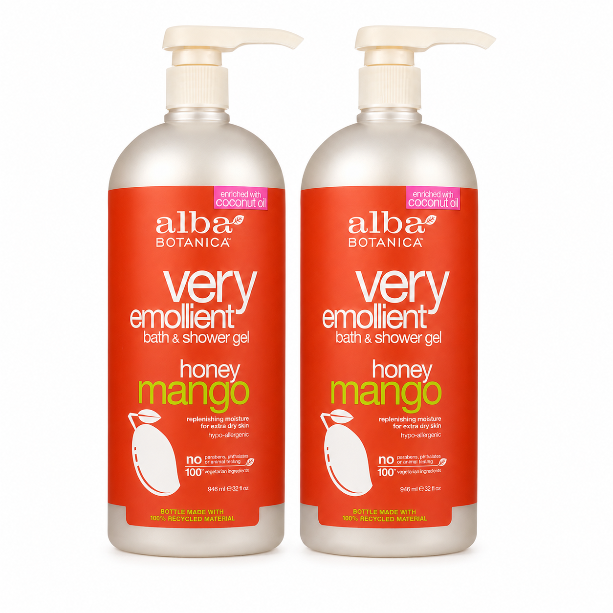Alba Botanica Very Emollient Bath & Shower Gel Honey Mango 32 oz